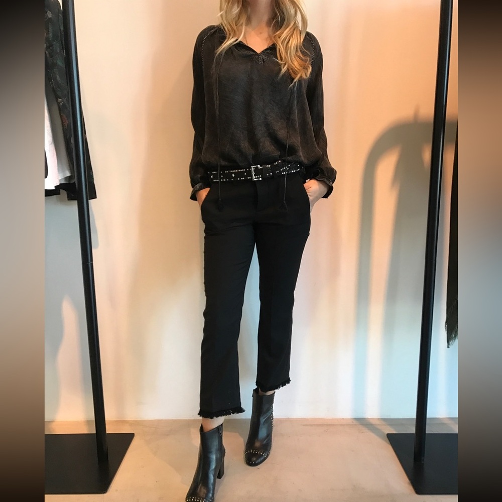 Zadig & Voltaire posh frange cropped flare trouser pant